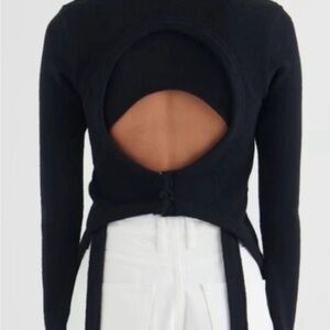 Axel Arigato Fleur Open back Top Black Size Large Scandi Minimalist NWOT